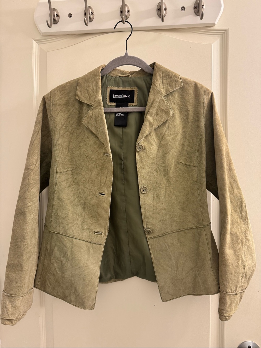 Green Suede Leather Jacket size s